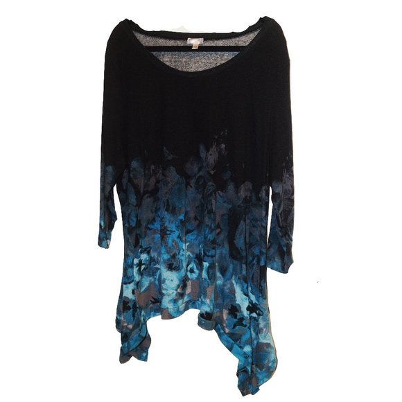 Avenue Tops - Avenue VIP Knits Women's Plus Sharkbite Tunic